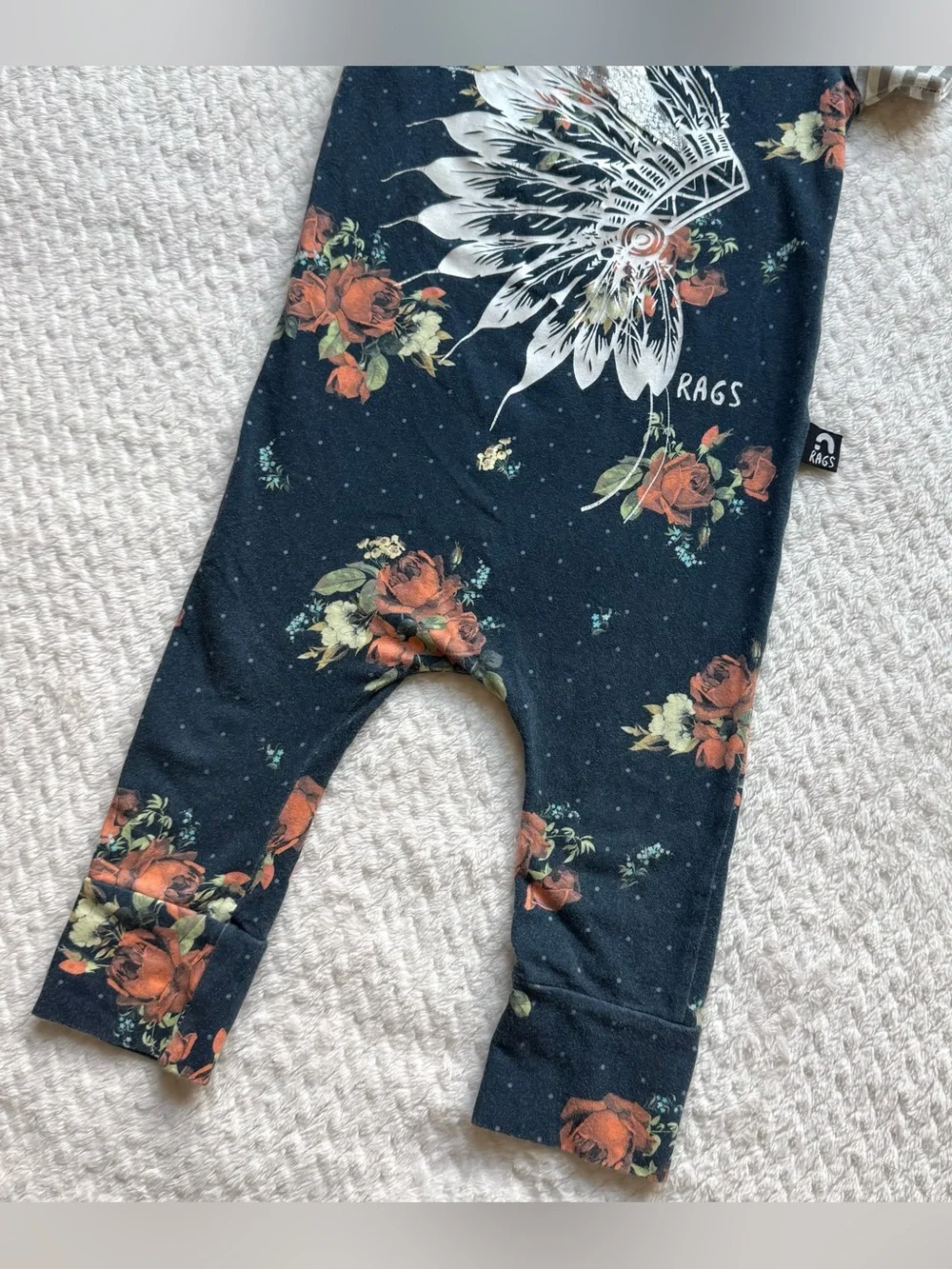 Rags to Raches Native Floral Hooded One Piece Romper 18-24 Month Chief HTF USA